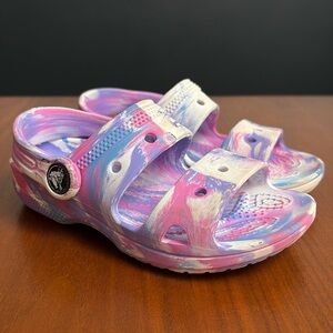 Crocs Classic Sandal, tie dye, size 10
